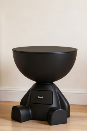 Adorable Cartoon Side Table with Removable Bandana Hidden Storage